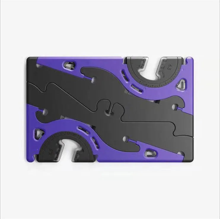 Hard plastic card-type mobile phone holder in six colours: black, green, orange, purple, red, yellow.