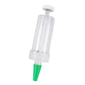 Plastic mini garden seeder tool measuring 12cm long for precise seed planting in pots