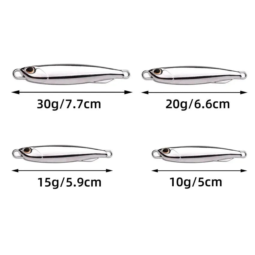 15g plating silvery metal jig lure for sea fishing in pack of 5 with OPP bag