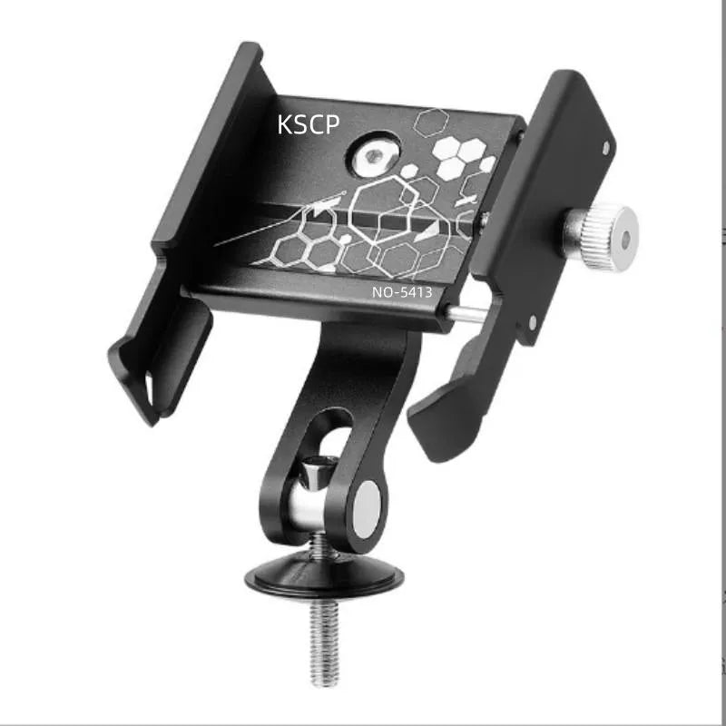 Aluminum alloy mobile phone holder mounted on bicycle handlebar in black colour option