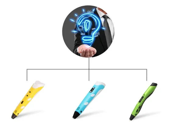 Plastic 3D printing pen 180mm in black colour for handheld 3D painting and graffiti