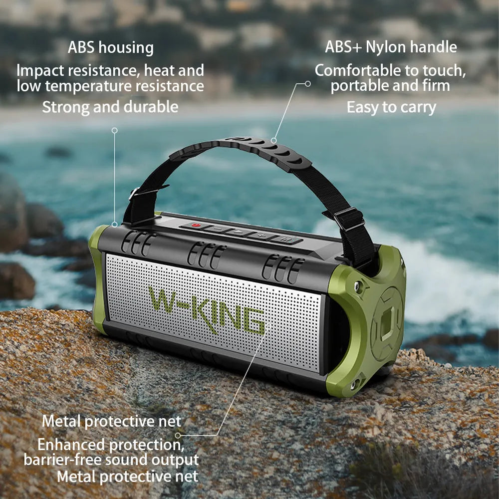 Black compact wireless Bluetooth speaker with NFC and USB/TF card support for portable use