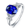 Women's butterfly ring with heart shape design in 18k rose gold plating with red enamel colour option