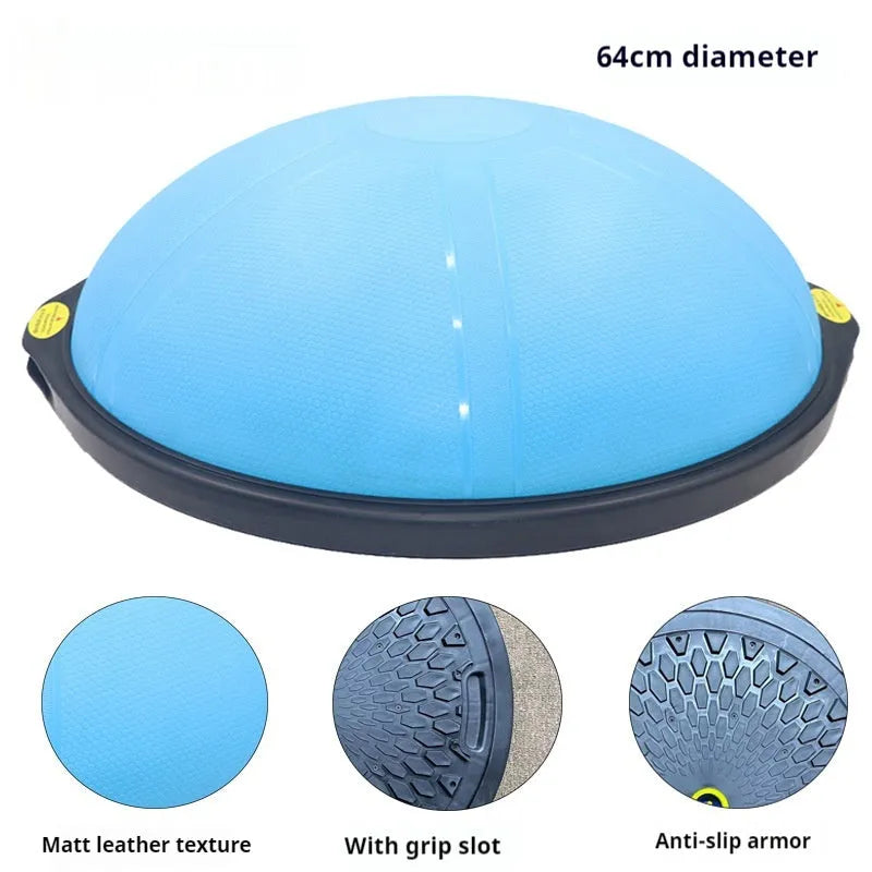 46cm glossy wave velocity yoga balance ball in blue on a white background