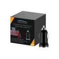 Black car snow deicer charger with built-in ice scraper showing compact 5.5 cm design