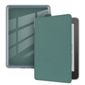 Magnetic acrylic imitation leather flip cover for Kindle Paperwhite in black colour, open showing inner device slot