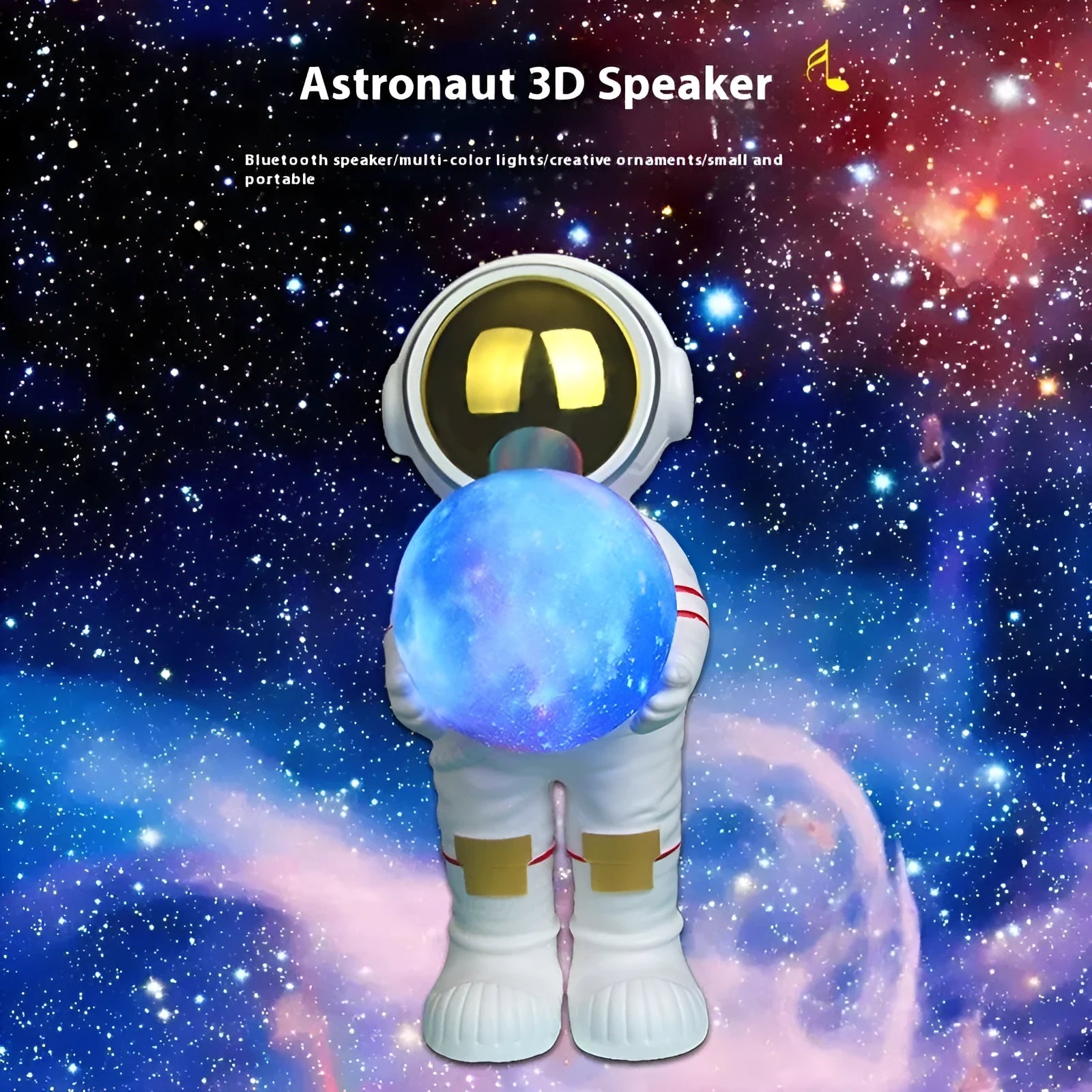 Spaceman starry sky projection lamp showing adjustable lighting patterns and compact design