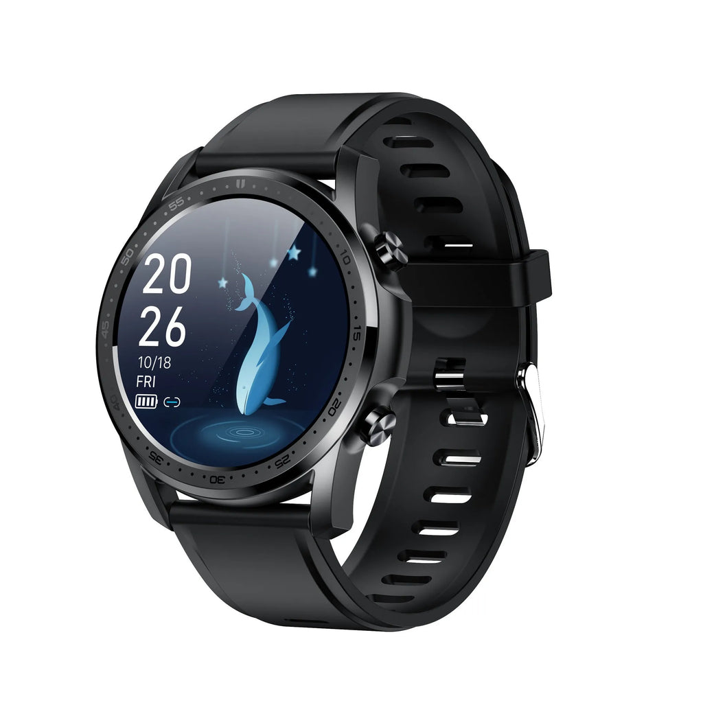 Youth2 Body Temperature Smart Bracelet in black or grey with a 1.3-inch touch screen on a wrist.