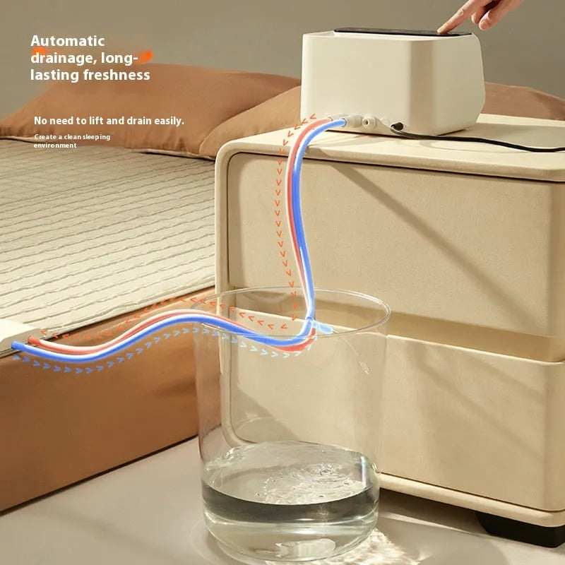 Aideng smart host electric water blanket in white, showing plush fabric and size options.