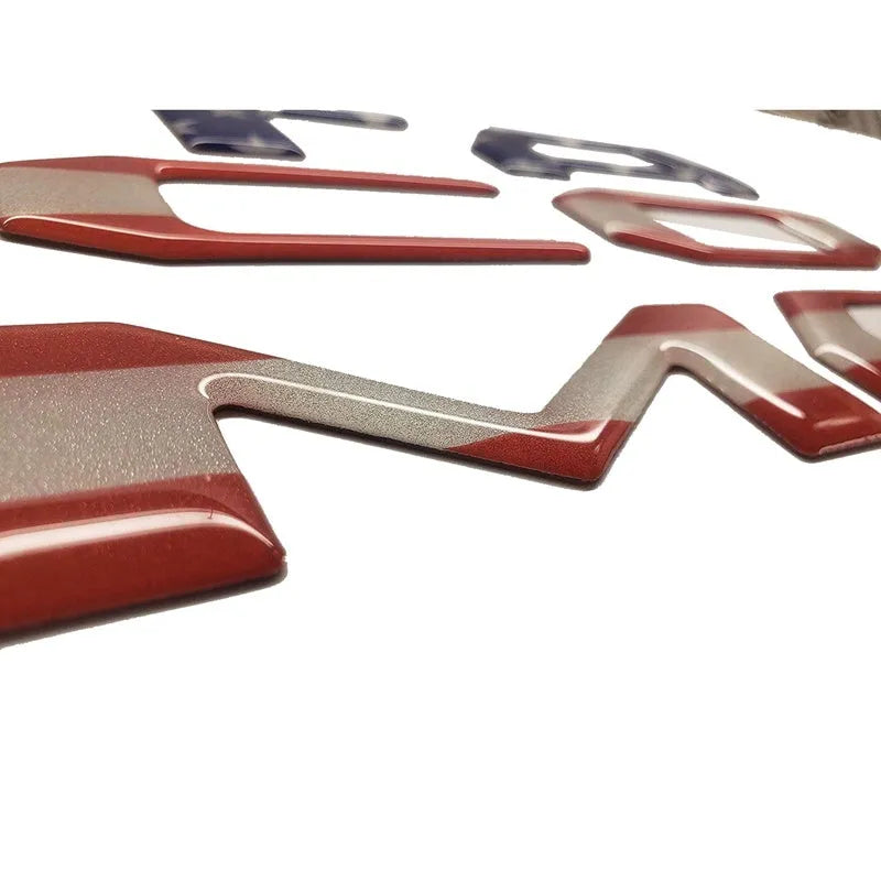 Takuma pickup truck tail box 3D car labeling acrylic sticker, national flag design, 31x4.5x0.5cm