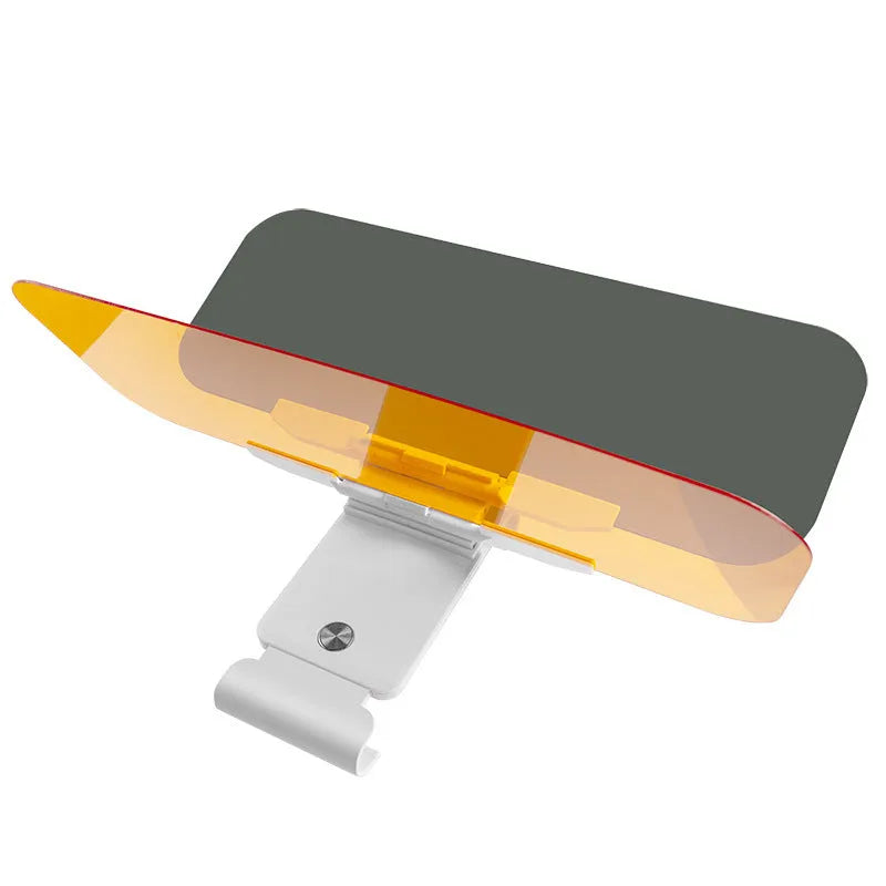 Telescopic anti-glare car sun visor with acrylic lenses mounted on a vehicle sun visor