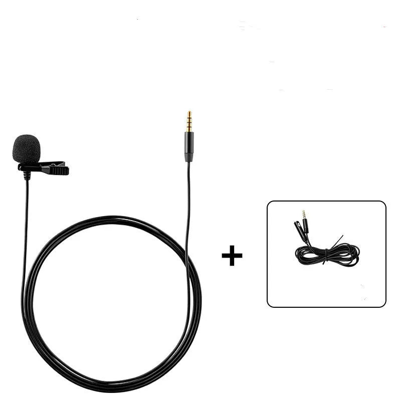 Wired lavalier lapel microphone with omni-directional capsule and choice of six clip styles