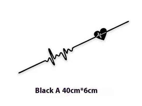 Creative ECG heartbeat design car bumper decorative sticker in colour gradient on a vehicle body