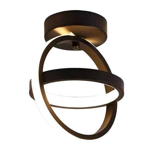 Nordic aluminium ceiling light with remote control in black colour for corridor entrance hall