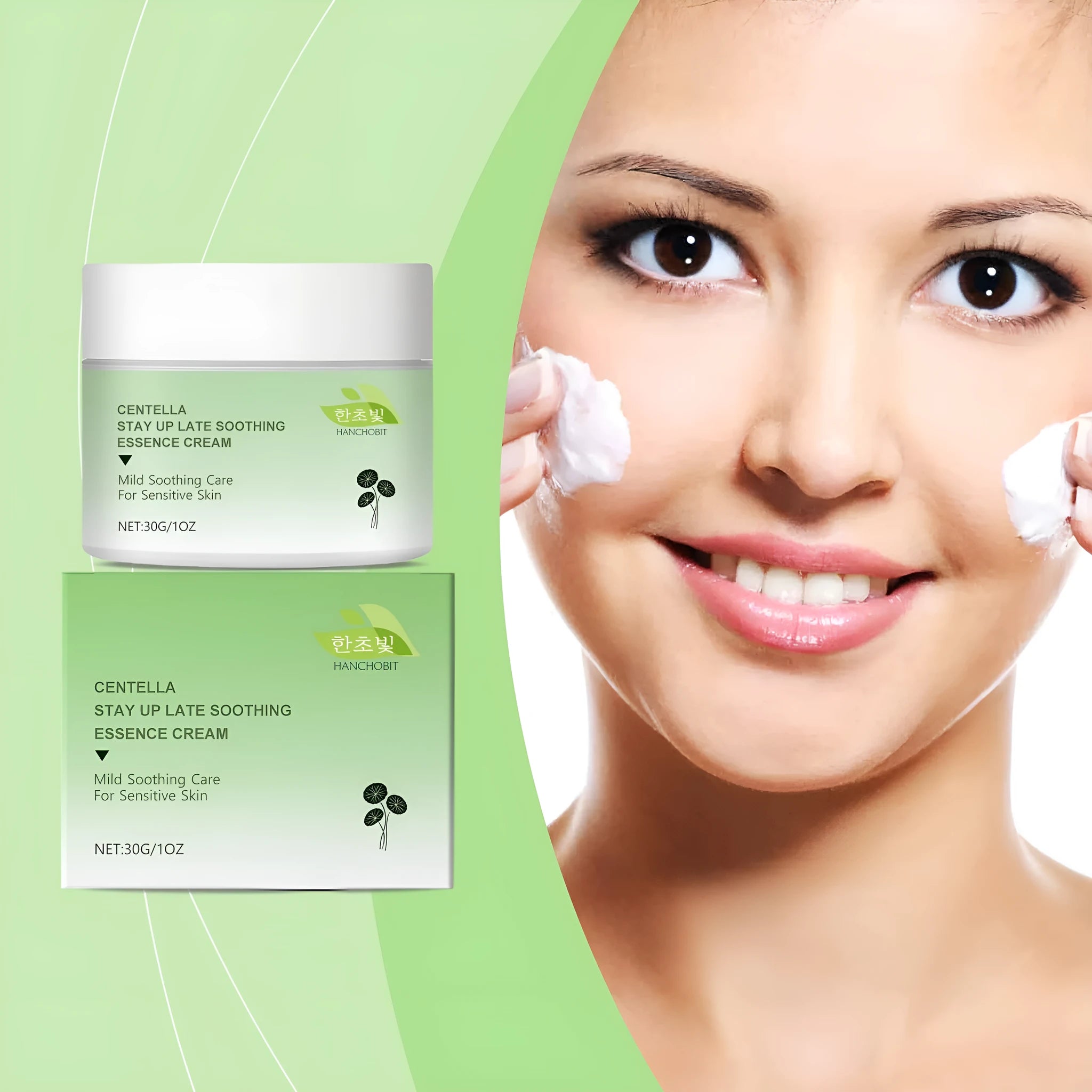 Centella Asiatica Soothing Cream 30g jar with botanical extract formulation