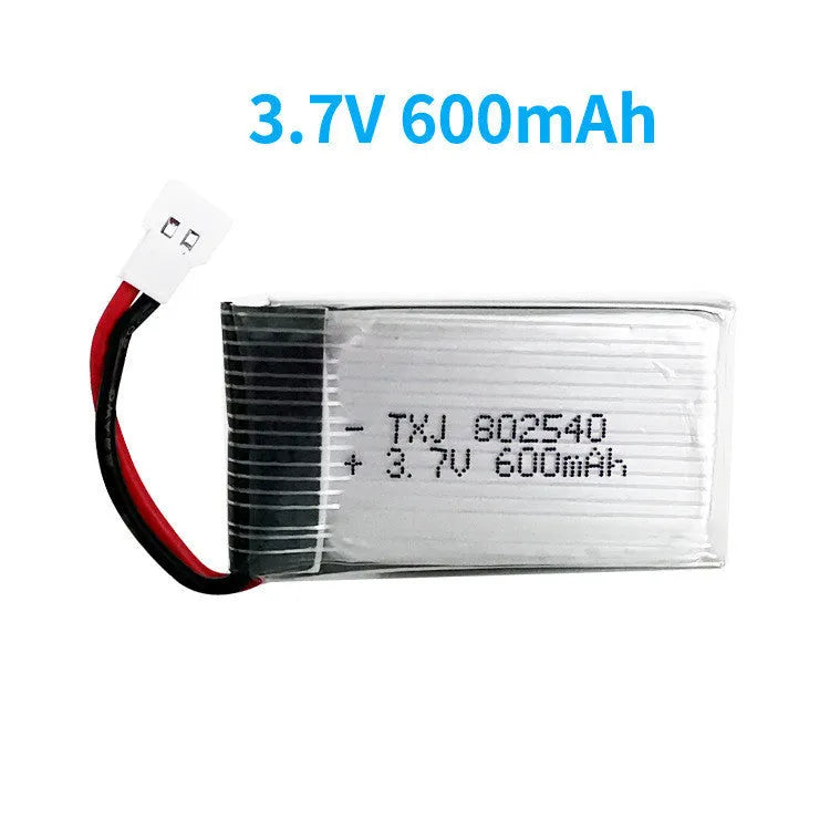 37V 600mAh UAV lithium polymer battery with 25C discharge, protection board, small white head plug, 45x25x8mm