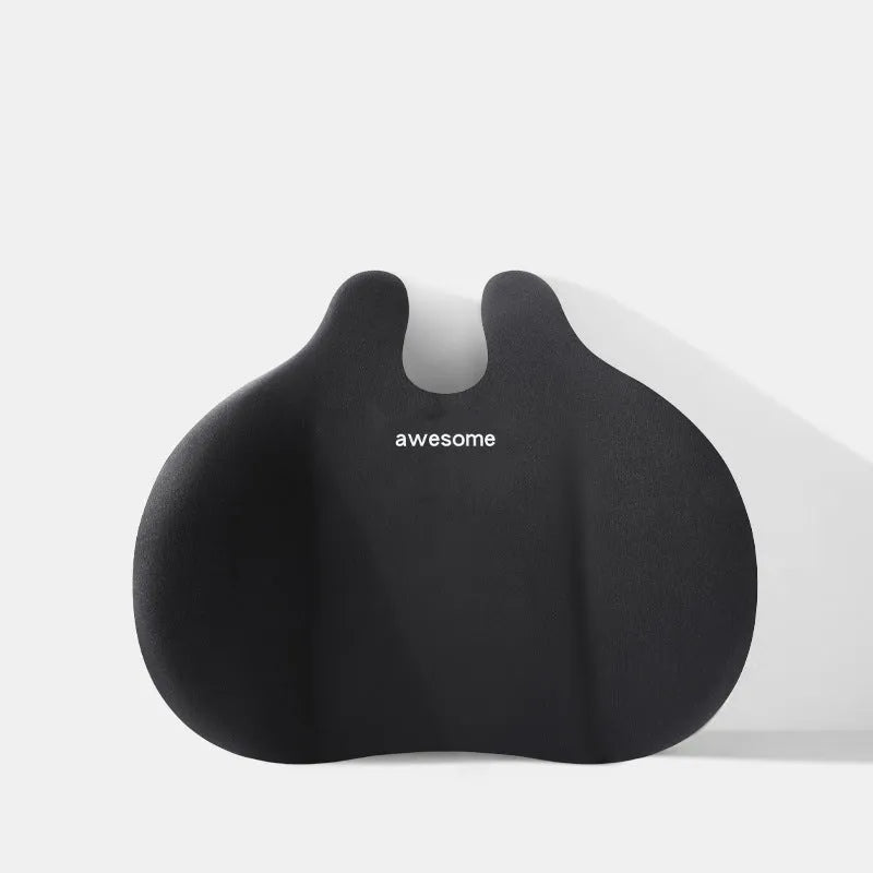 Automotive headrest and lumbar support pillow set in cloth material with cotton filler