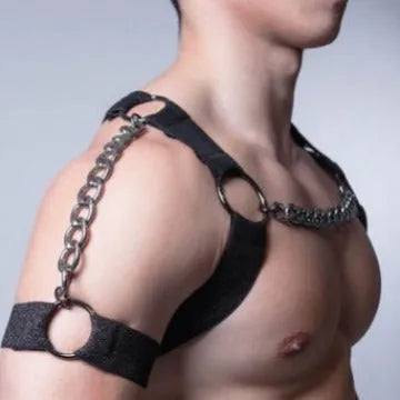 Black adjustable elastic belly band corset with metal chain, specification YLM-123, single pack