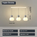 Nordic style pumpkin-shaped alloy chandelier hanging from a ceiling, available in single or three-head models.