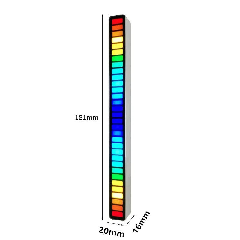 Desktop sound control music rhythm light with spiral acrylic shade and RGB Symphony colour pattern, white finish