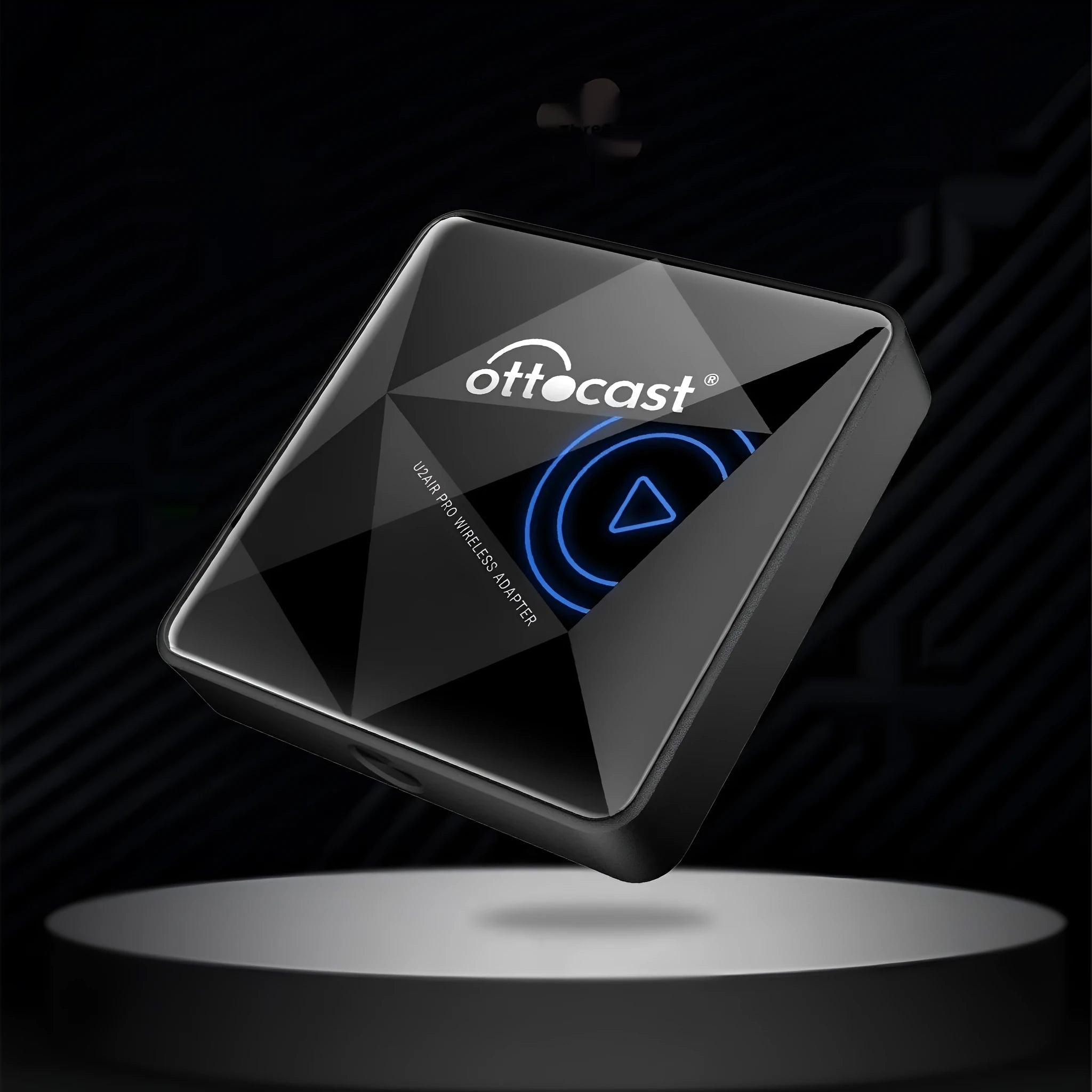 Black wireless car Bluetooth box with Type-C connector and compact rectangular design