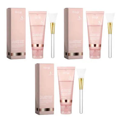 Collagen tear-off face mask 75g with brush, mask size 6.3cm by 13.5cm, brush 13.5cm by 3cm by 3cm