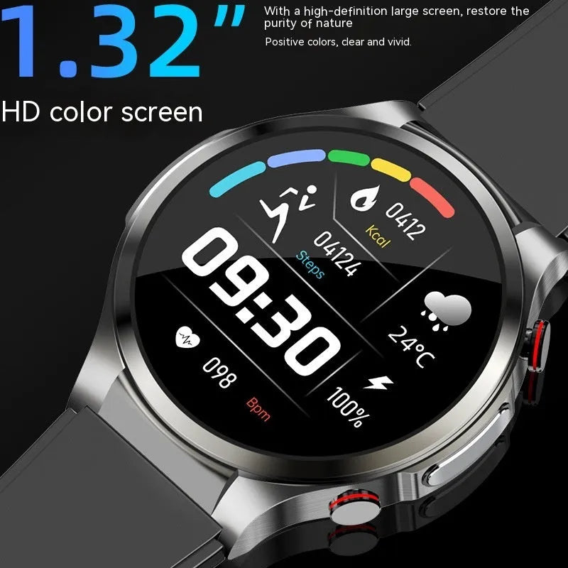 Hot W11 blood sugar monitoring smart bracelet in black with AMOLED screen and TPU strap