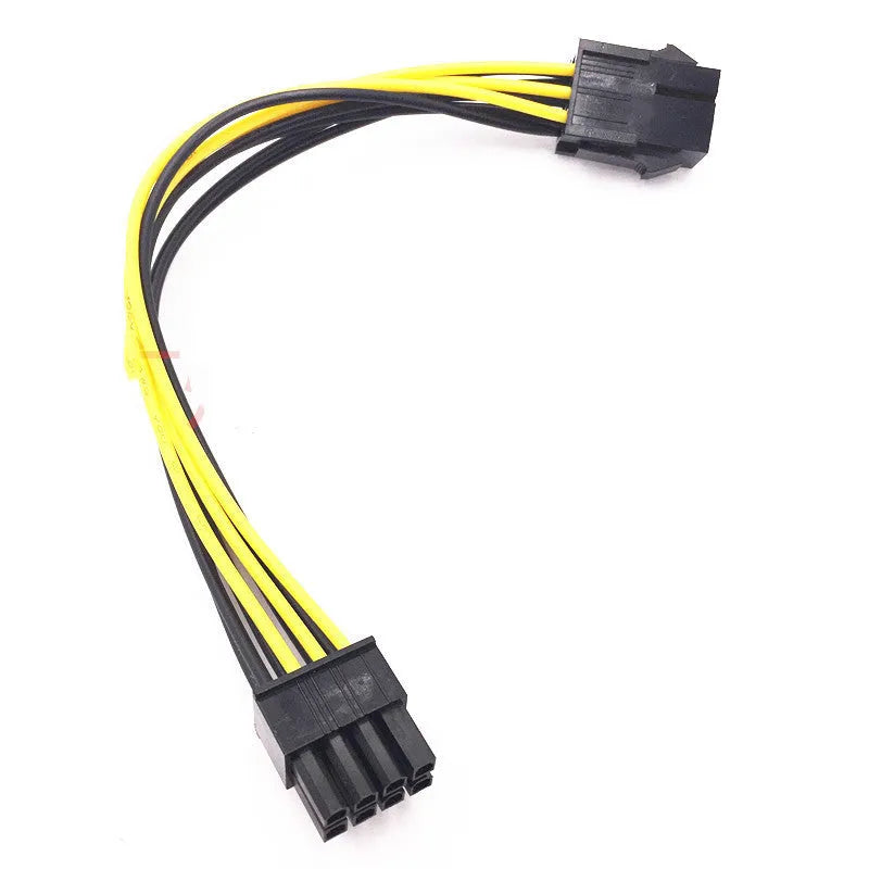 20cm long black 6-pin to 8-pin graphics card power extension cable