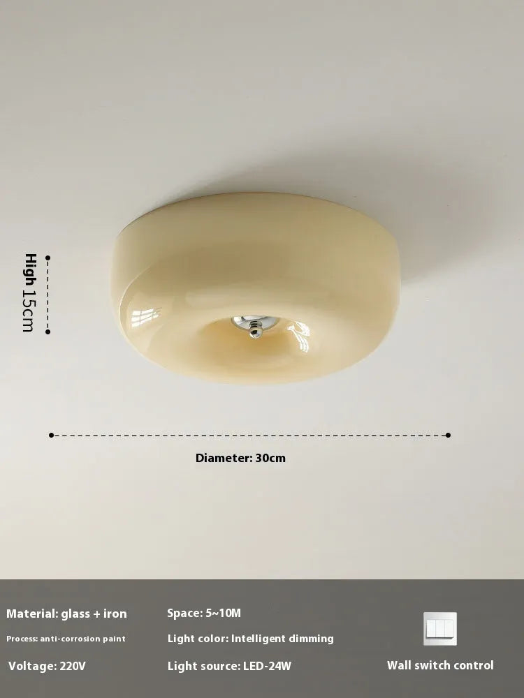 American style three-colour ceiling lamp for bedrooms in cream or white, 30cm and 40cm sizes