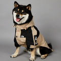Khaki polyester dog shell jacket for outdoor pet protection in sizes S to 5XL