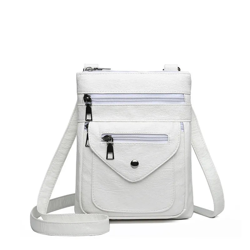 Women's vertical square crossbody mobile phone bag in PU material with shoulder strap