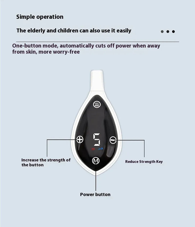 White portable 650nm laser otitis meter, 0.5W ABS ear physiotherapy device with button or touch pad control and silicone ear caps