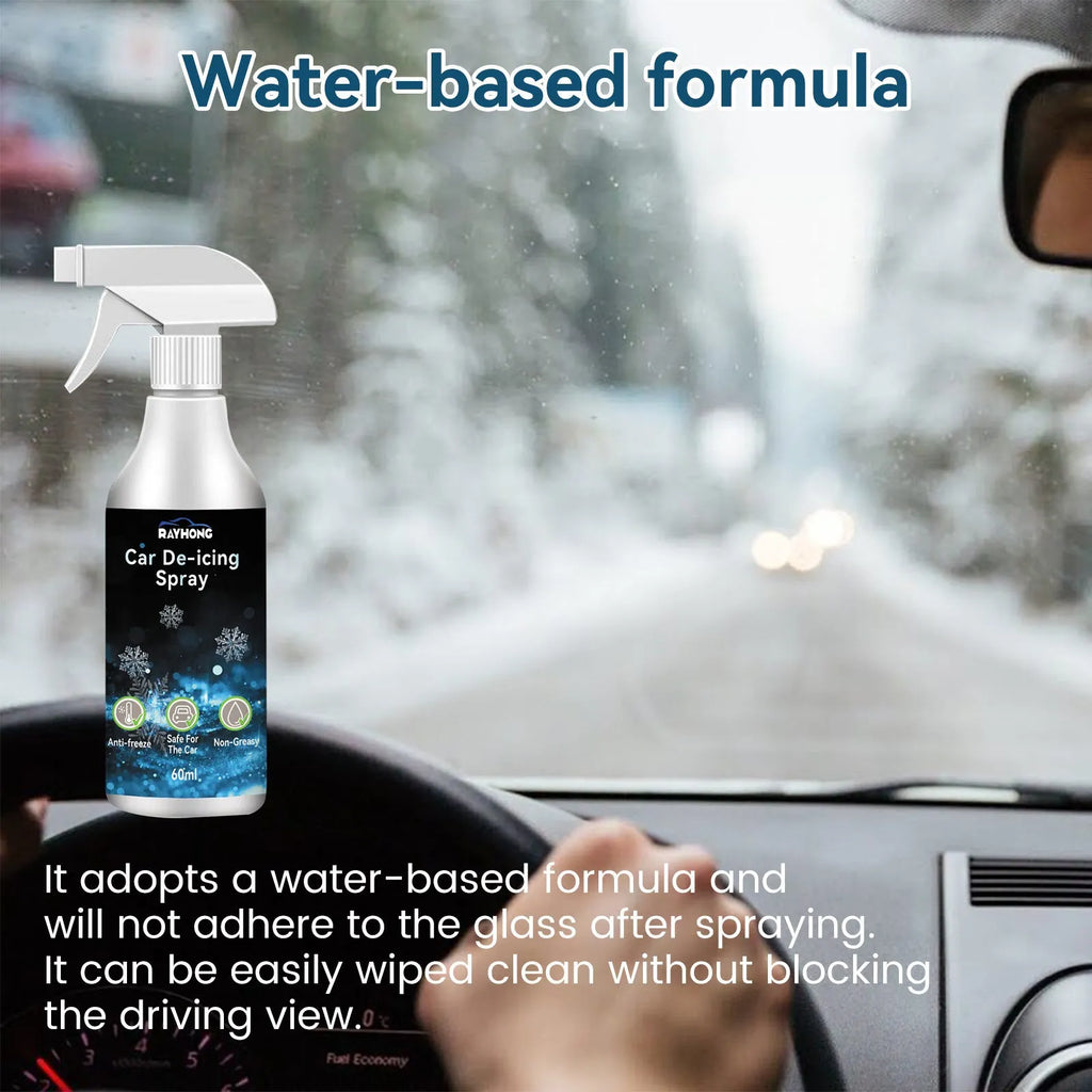 60ml bottle of car window deicing spray and snow melting agent.