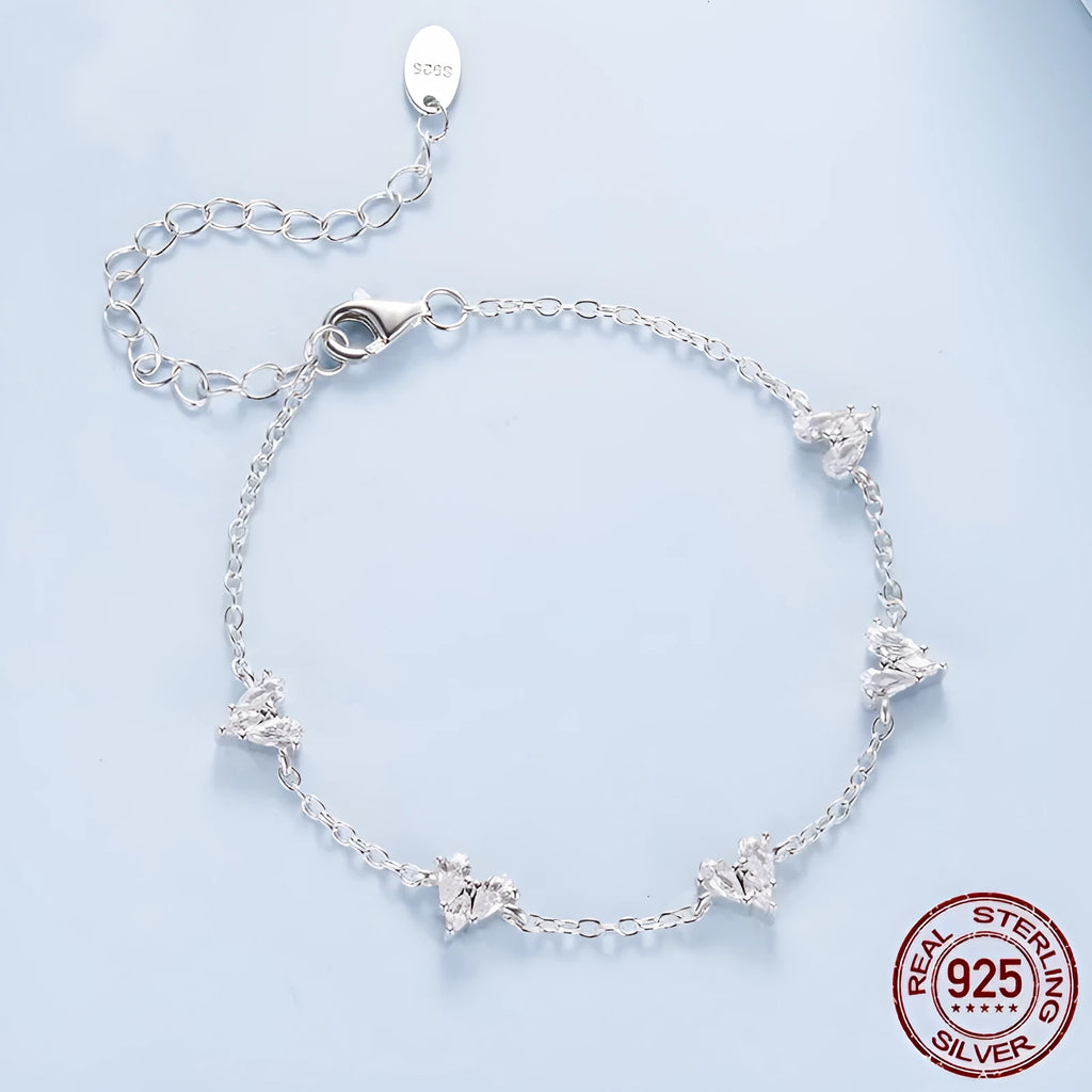 Simple Love S925 sterling silver bracelet in BSB227 colour with electroplated finish