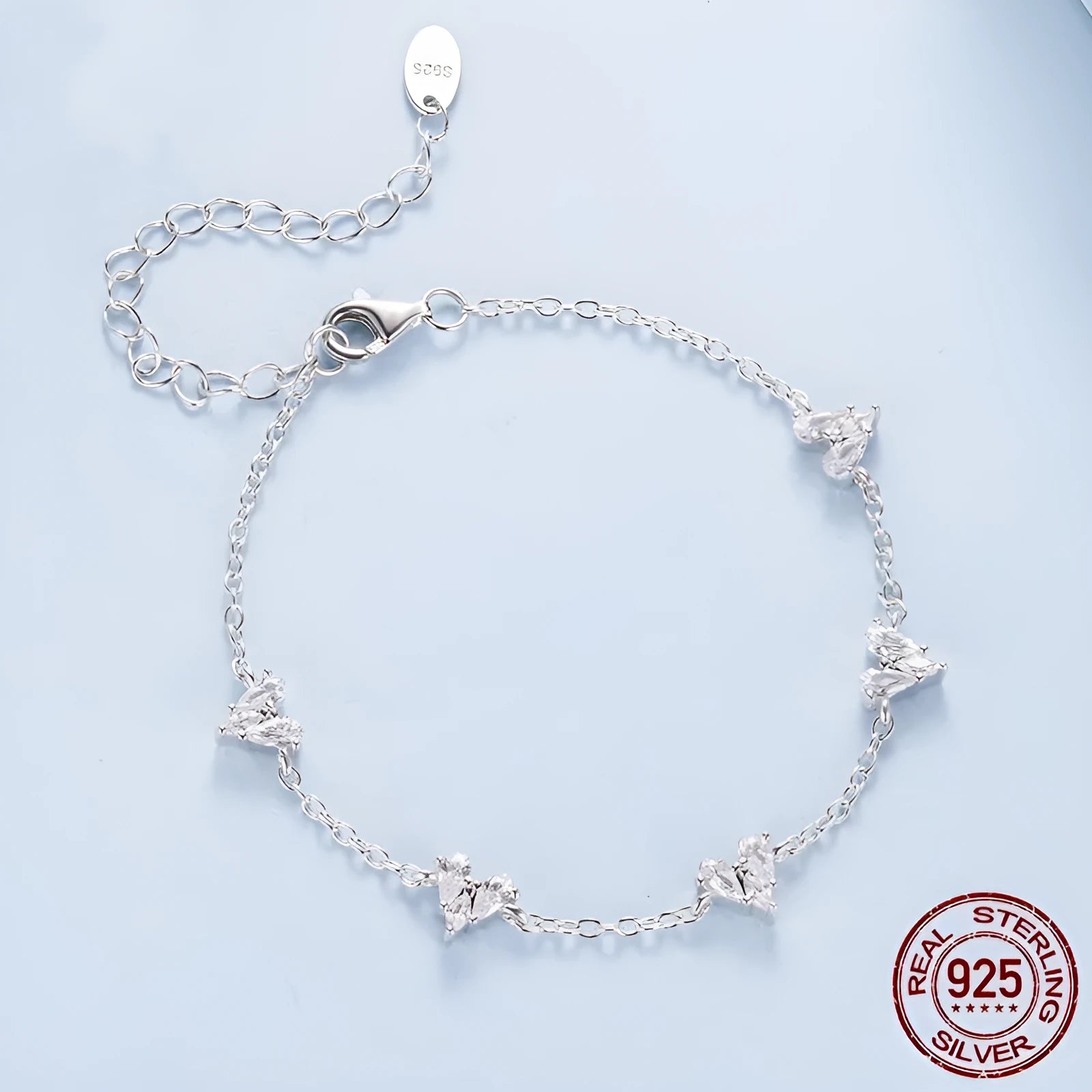 Simple Love S925 sterling silver bracelet in BSB227 colour with electroplated finish