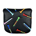 Black and white rocket pattern square putter protective sleeve made of PU leather.