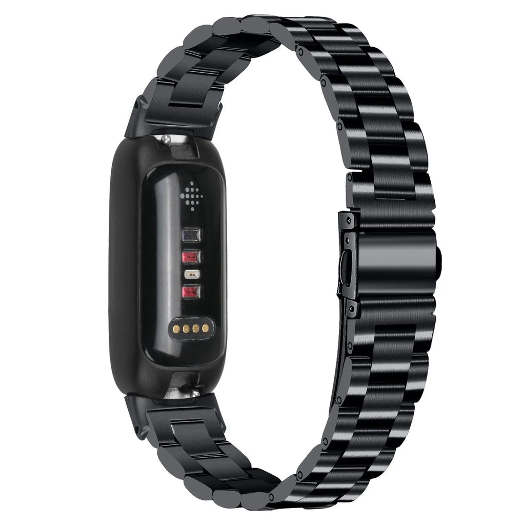 Inspire3 smartwatch stainless steel strap with three-beads design in multiple colour options