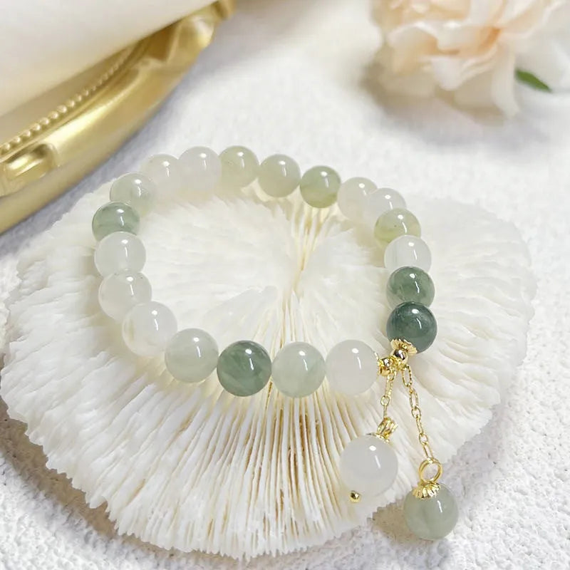Women's Tian Shan Cui Yu bracelet with special-interest design in alloy metal with S175 electroplated finish