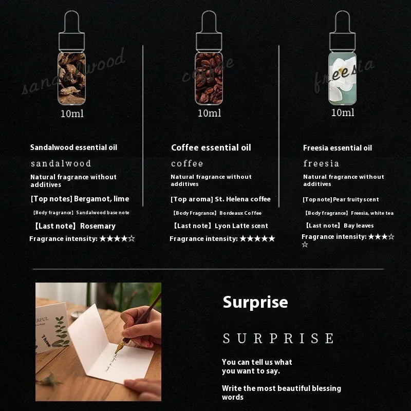 Wooden square robot car decoration with essential oil bottle in creative trend style