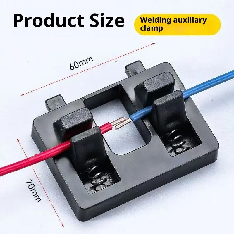 High rebound wire welding fixer with double card clamp, non-slip surface, and thick plastic construction for wire repair