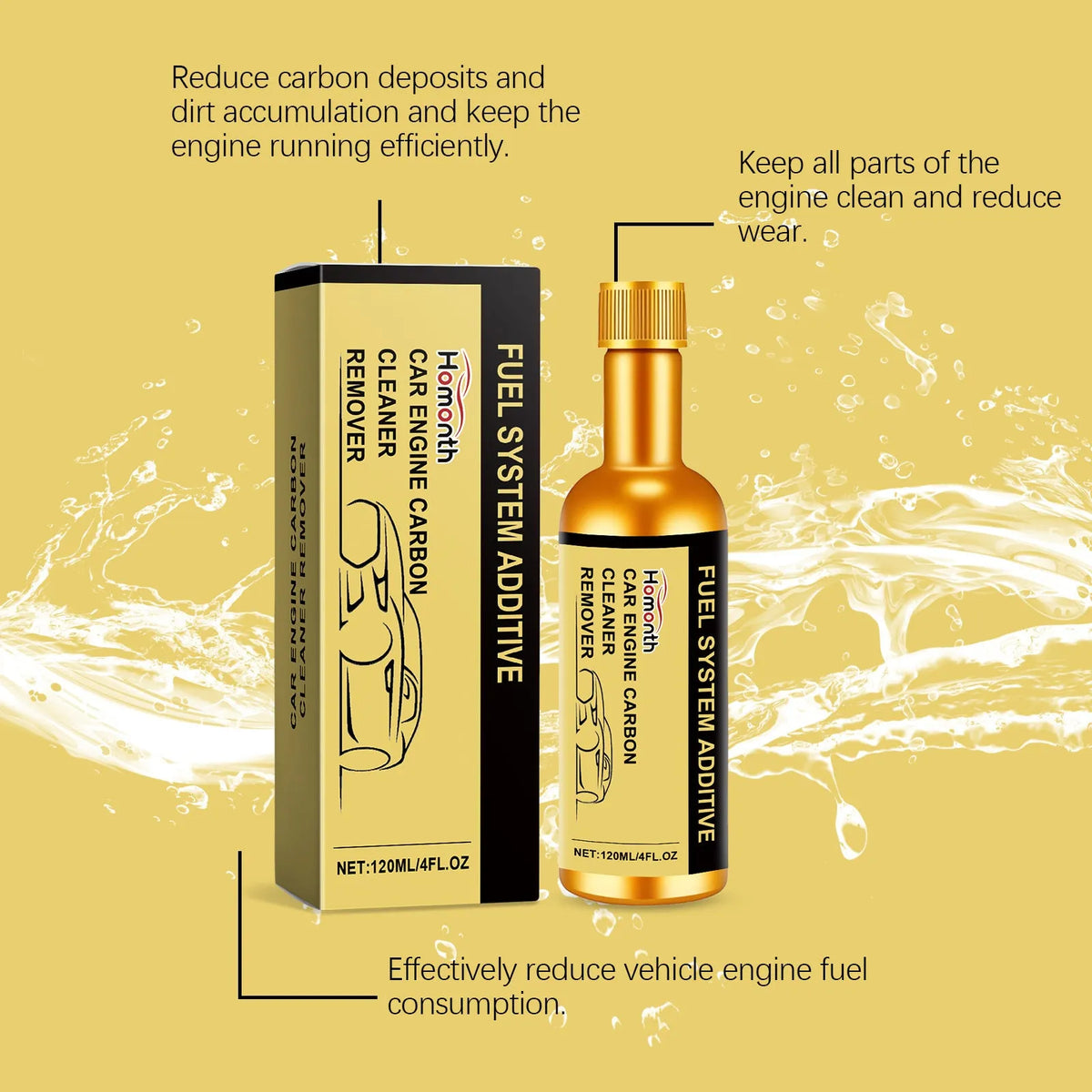 120ml car engine carbon cleaning remover bottle for fuel system