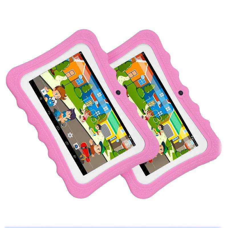 Children's tablet learning machine with 7-inch HD screen and Android 4.4 in Rose Pink