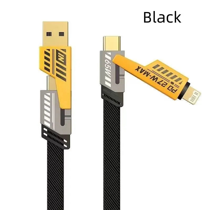 Fast charging data cable for Android phone with zinc alloy connector in 1M length, available in deep black colour