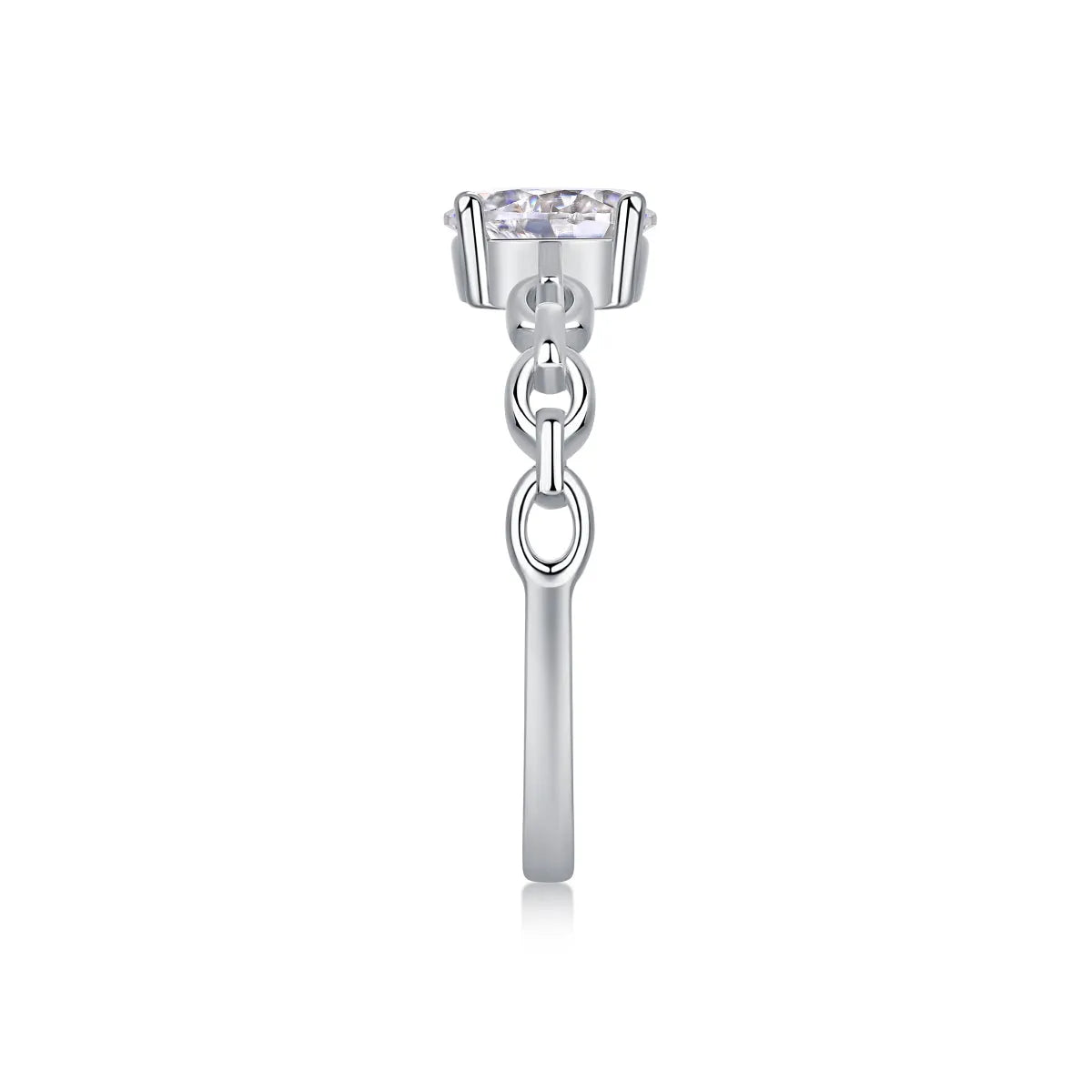 Rose moissanite wedding ring set with egg-shaped stone, S925 silver, platinum-plated, sizes 5-9, GRA certificate gift box