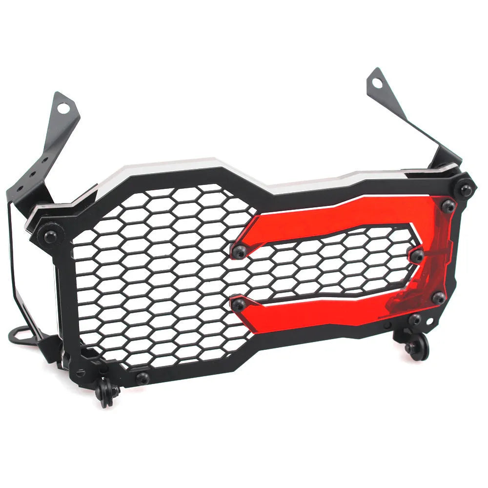 Quick release motorcycle headlight protective cover for BMW GS models in multiple colours.