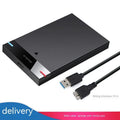 External 2.5-inch SATA USB 3.0 hard drive enclosure in black with PC ABS housing
