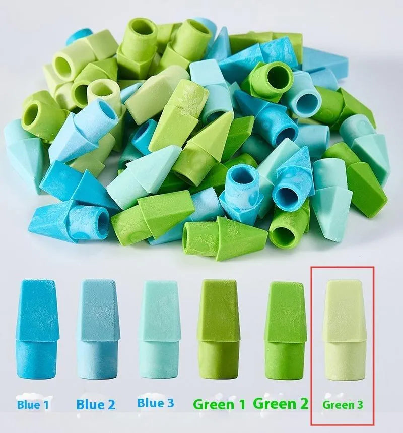 Knife head bullet eraser in TPR with multiple colour options including Morandi and bright shades