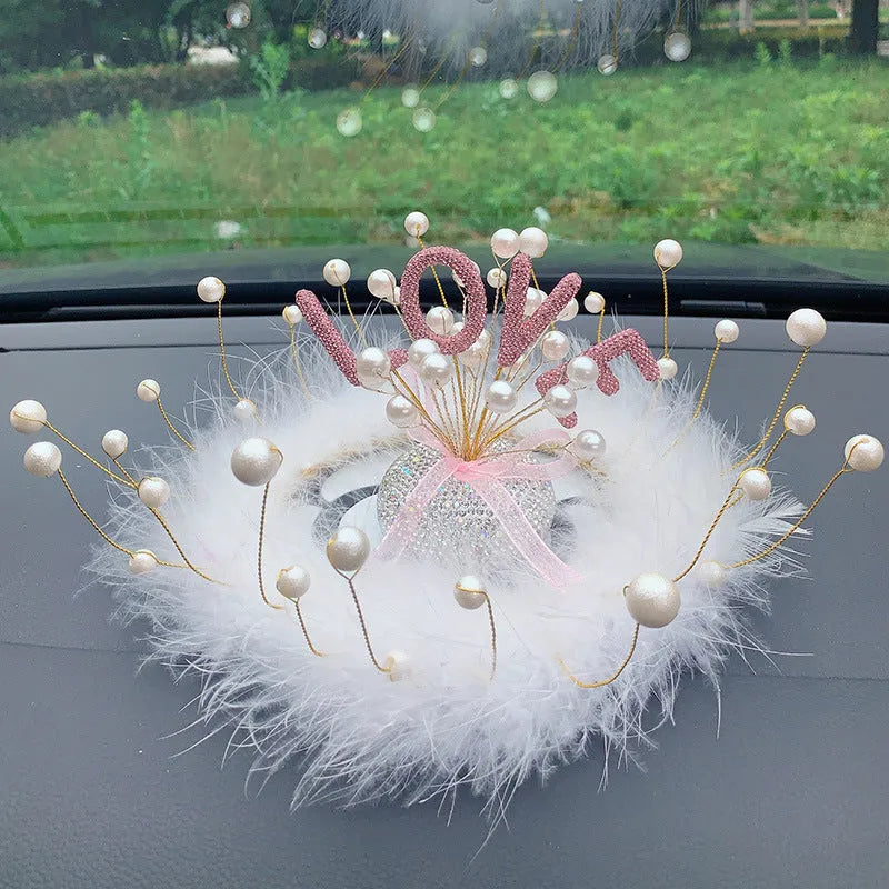 Clay car decoration ornament with diamond star design for vehicle centre console
