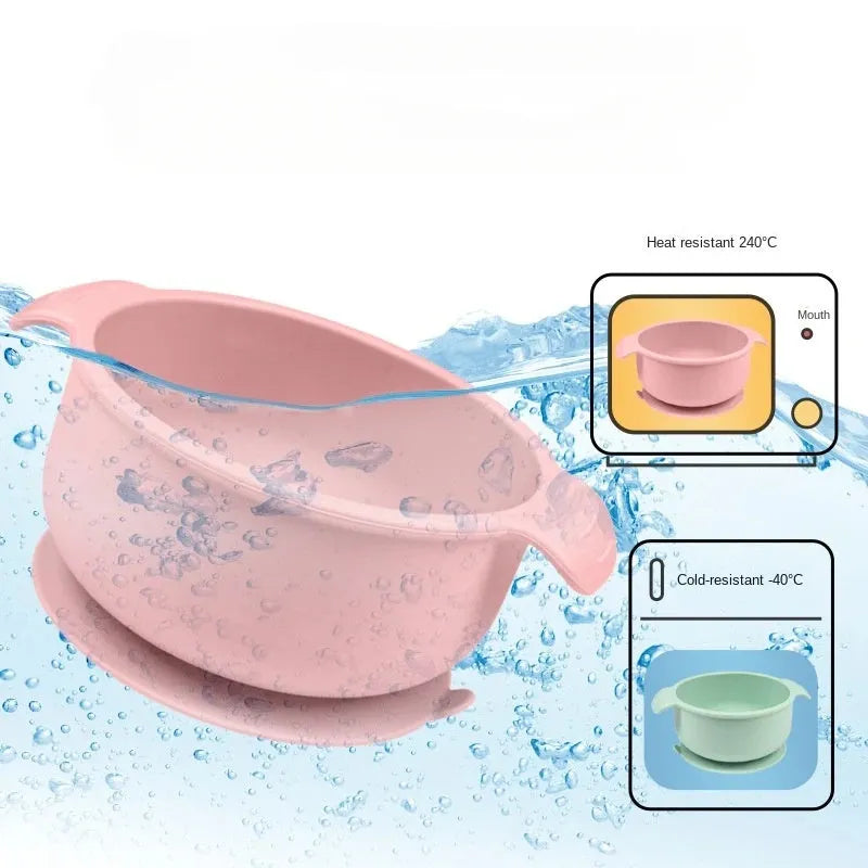 Silicone pet bowl with suction cup base in blue colour for dogs and cats