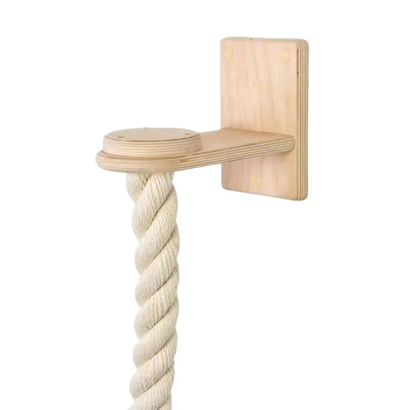 Wall-mounted cat climber jumping platform with natural sisal hanging rope for indoor cats